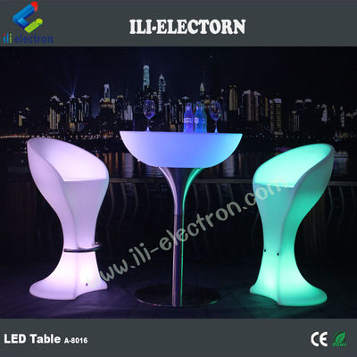 Attractive RGB remote control outdoor led metal support coffee table