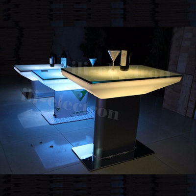 RGB remote control lighting plastic led square lounge table