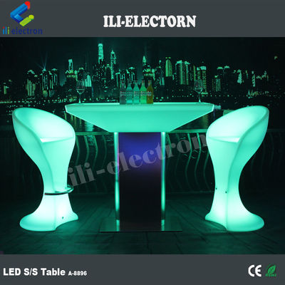 RGB remote control lighting plastic led square lounge table
