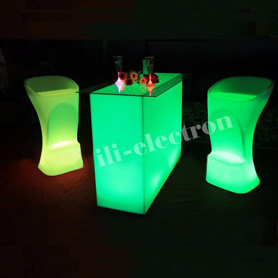 Rectangle Illuminated Bar Table Waterproof For Outdoor Garden