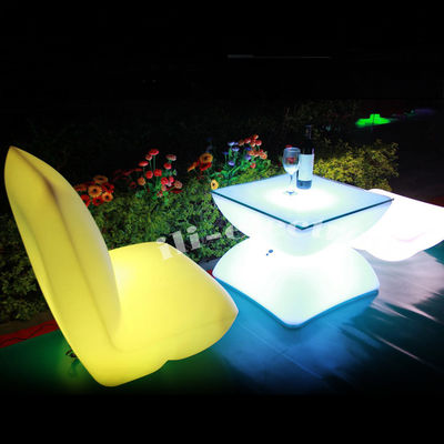 PE Plastic LED Glow Furniture , Glow Cocktail Tables 16 Color Changeable