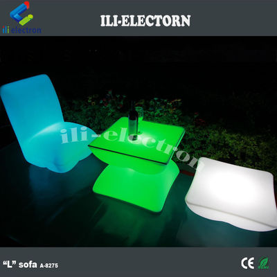PE Plastic LED Glow Furniture , Glow Cocktail Tables 16 Color Changeable