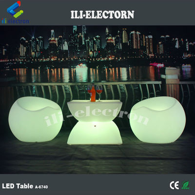 PE Plastic LED Glow Furniture , Glow Cocktail Tables 16 Color Changeable