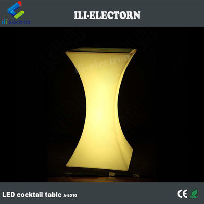 Modern design Square Set high bar cocktail white PE plastic led light bar table