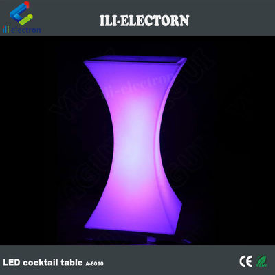 Modern design Square Set high bar cocktail white PE plastic led light bar table