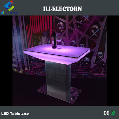 Stainless steel base outdoor high top led bar tables