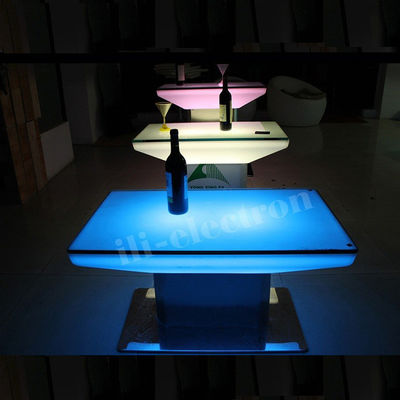 High top stainless steel base plastic led lighting table