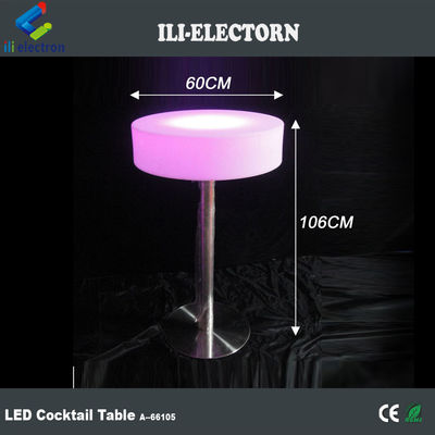 Plastic LED Light Cocktail Table , Light Up Bar Table 16 Colors Changing OEM
