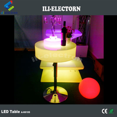 Plastic LED Light Cocktail Table , Light Up Bar Table 16 Colors Changing OEM