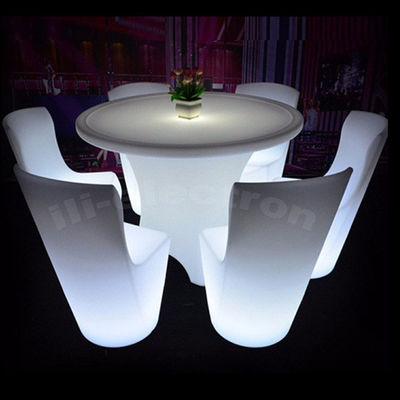 Modern Round Restaurant Illuminated LED Dinner Table