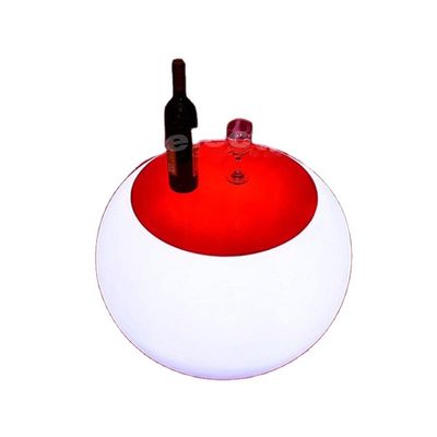 Rechargeable plastic Lighted up led round coffee table