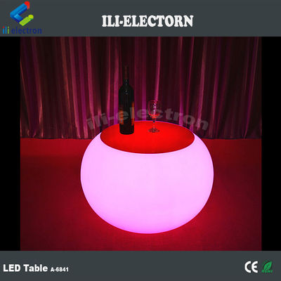 Rechargeable plastic Lighted up led round coffee table