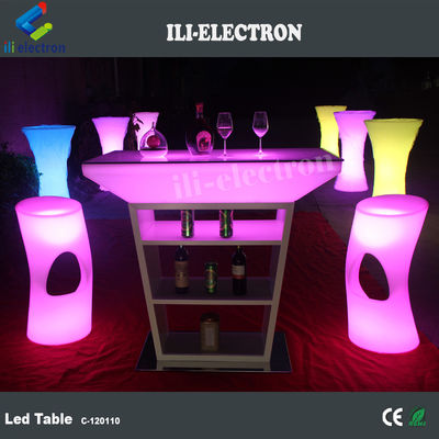 Plastic LED Glow Furniture , Glowing Bar Table For Event Party Lounge