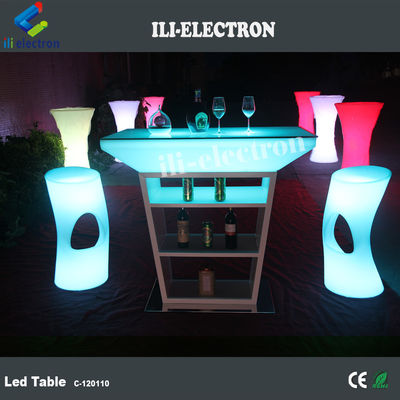 Plastic LED Glow Furniture , Glowing Bar Table For Event Party Lounge