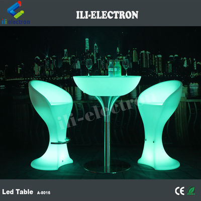 Stylish rechargeable round PE plastic LED bar table/ LED coffee table/ night culb table