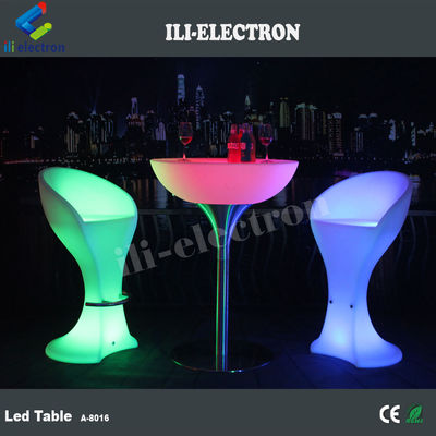 Stylish rechargeable round PE plastic LED bar table/ LED coffee table/ night culb table
