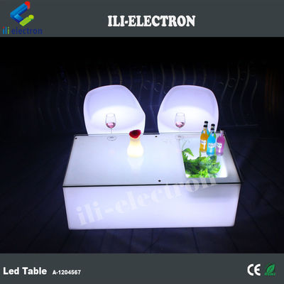 Battery KTV Nightclub Bar Furniture Illuminated Plastic LED Pub Table