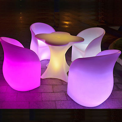 Rechargeable battery operated glowing led bar tables