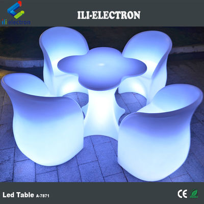 Rechargeable battery operated glowing led bar tables