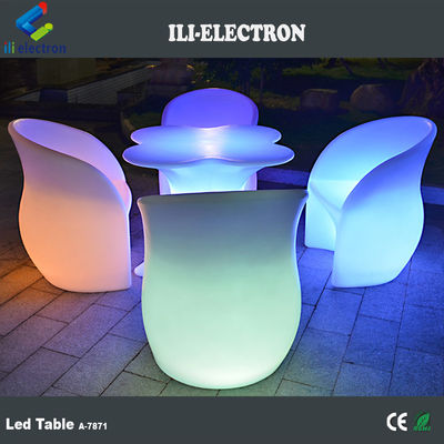 Rechargeable battery operated glowing led bar tables