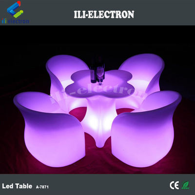 Rechargeable battery operated glowing led bar tables