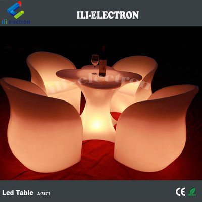 Rechargeable battery operated glowing led bar tables