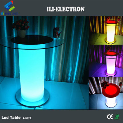 Glass table top illuminated led bar tables