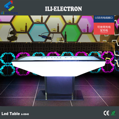 Commercial Square Glowing Bar Table RGB Remote Control With CE Certification