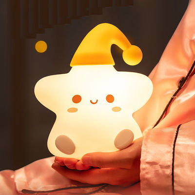 Creative Gift Stars Silicone Pat Lamp Bedroom Bedside Led Small Night Light Cute Children'S Birthday Gift