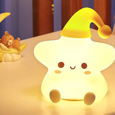 Creative Gift Stars Silicone Pat Lamp Bedroom Bedside Led Small Night Light Cute Children'S Birthday Gift