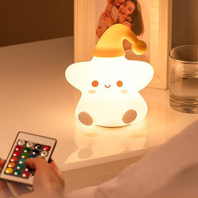 Creative Gift Stars Silicone Pat Lamp Bedroom Bedside Led Small Night Light Cute Children'S Birthday Gift
