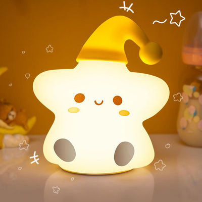 Creative Gift Stars Silicone Pat Lamp Bedroom Bedside Led Small Night Light Cute Children'S Birthday Gift