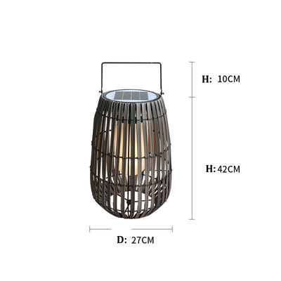 Customized Solar Rattan Garden Lanterns Portable With Handle