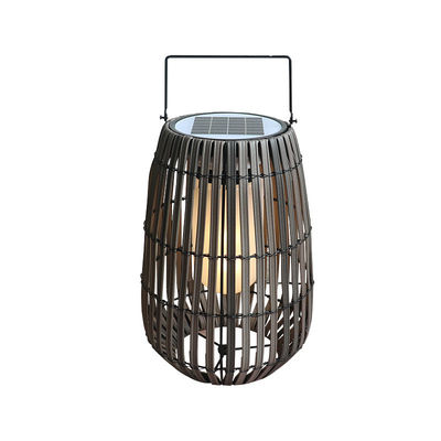 Customized Solar Rattan Garden Lanterns Portable With Handle