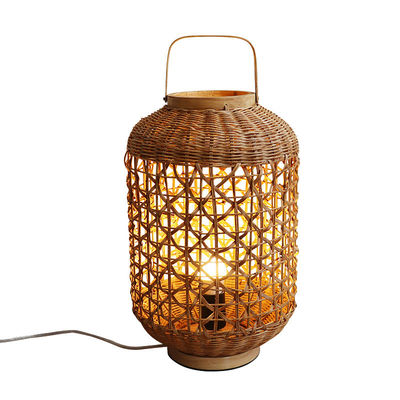 Retro Hemp Rope Rattan Woven Lamp Shade For Living Room Bedroom