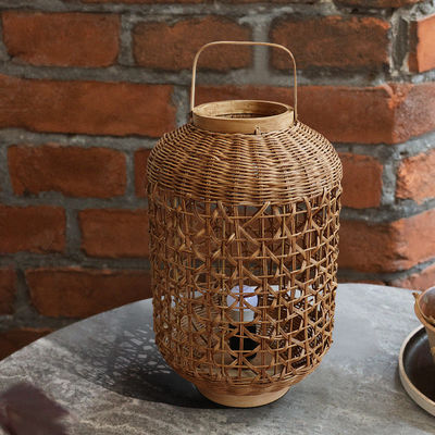 Retro Hemp Rope Rattan Woven Lamp Shade For Living Room Bedroom