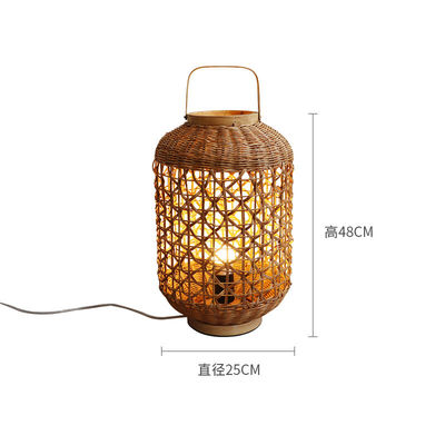 Retro Hemp Rope Rattan Woven Lamp Shade For Living Room Bedroom