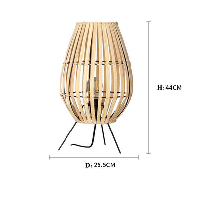 Bedroom bedside lamp Chinese style tea room atmosphere lamp bamboo rattan table lamp