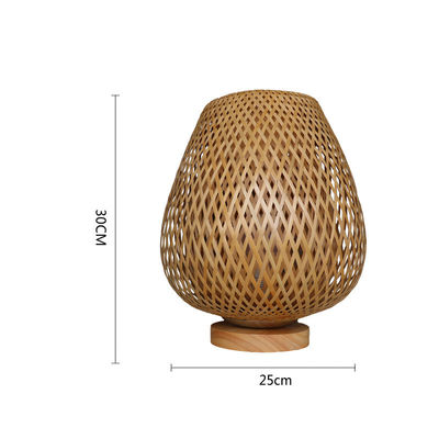 Customized  Bamboo Bedside Table Lamp 2700K Soft Warm White For Home Decor
