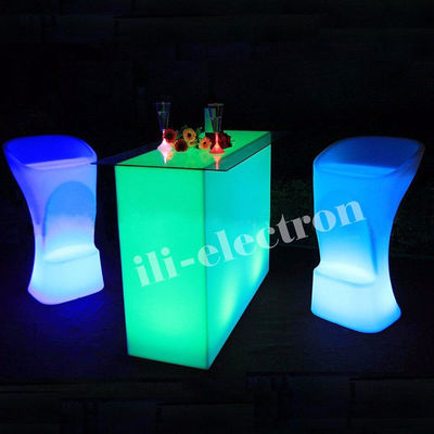 Illuminated Lighted Cocktail Tables , LED Light Up Tables For Night Club Lounge
