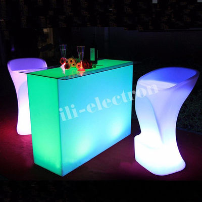 Illuminated Lighted Cocktail Tables , LED Light Up Tables For Night Club Lounge