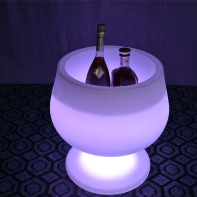 Wine Plastic LED Ice Bucket Flashing Rechargeable For Outdoor