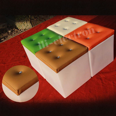 Multifunctional LED Ice Bucket Square Shape PE Plastic Material With Leather Lid