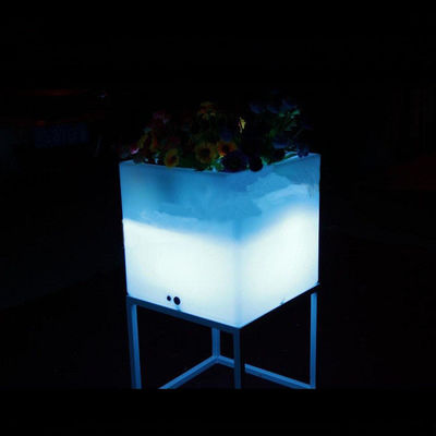Outdoor Waterproof Light Up Ice Bucket Square With Metal Stand