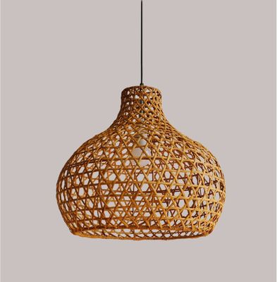 Wabi-Sabi Rattan Chandelier Art Lamps Hand Woven Rattan Latern For Garden