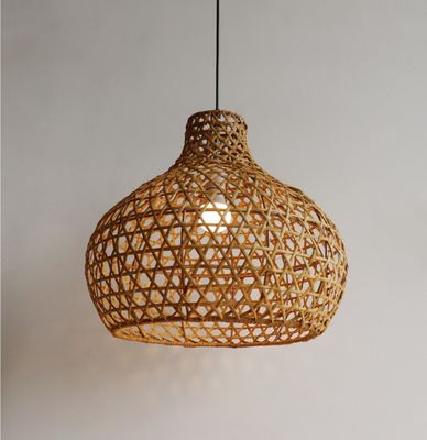Wabi-Sabi Rattan Chandelier Art Lamps Hand Woven Rattan Latern For Garden