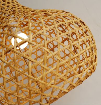 Wabi-Sabi Rattan Chandelier Art Lamps Hand Woven Rattan Latern For Garden