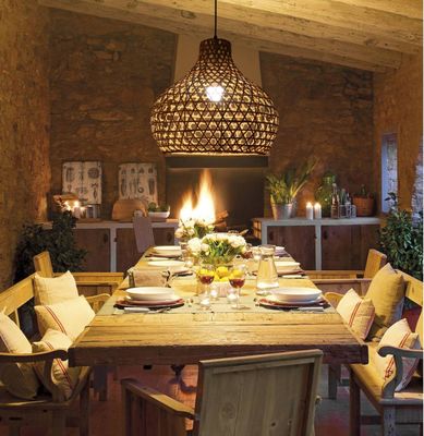 Wabi-Sabi Rattan Chandelier Art Lamps Hand Woven Rattan Latern For Garden