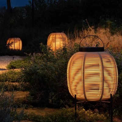 Outdoor Rattan Decorative Portable Waterproof Floor Lamp Solar Garden Light