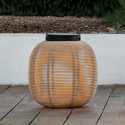 Outdoor Rattan Decorative Portable Waterproof Floor Lamp Solar Garden Light